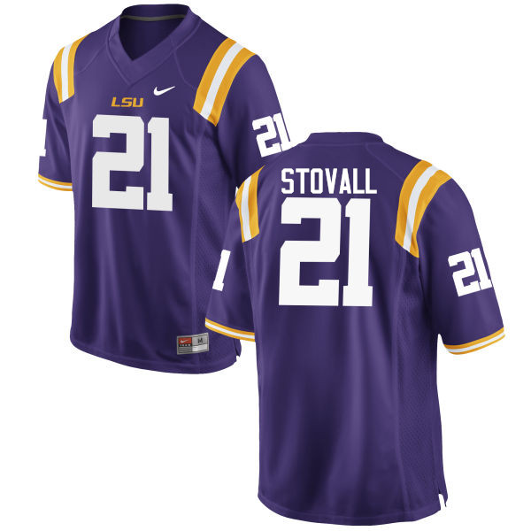 Men LSU Tigers #21 Jerry Stovall College Football Jerseys Game-Purple - Click Image to Close
